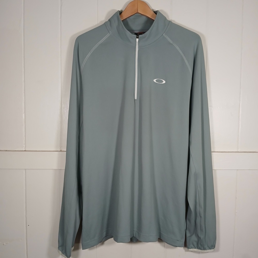 Oakley Quarter Zip Pullover Mens XL Green O-Hydrolix Performance Activewear
